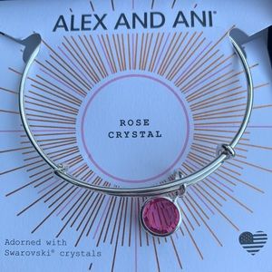 Rose Birthstone Charm Bangle, October